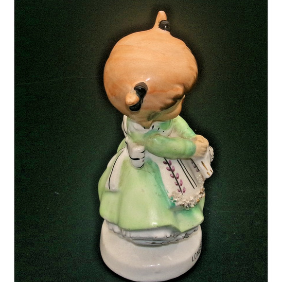 Vintage Ucagco Girl Green Dress “Lonsome for You" Valentine Figurine Japan RARE - Picture 5 of 14